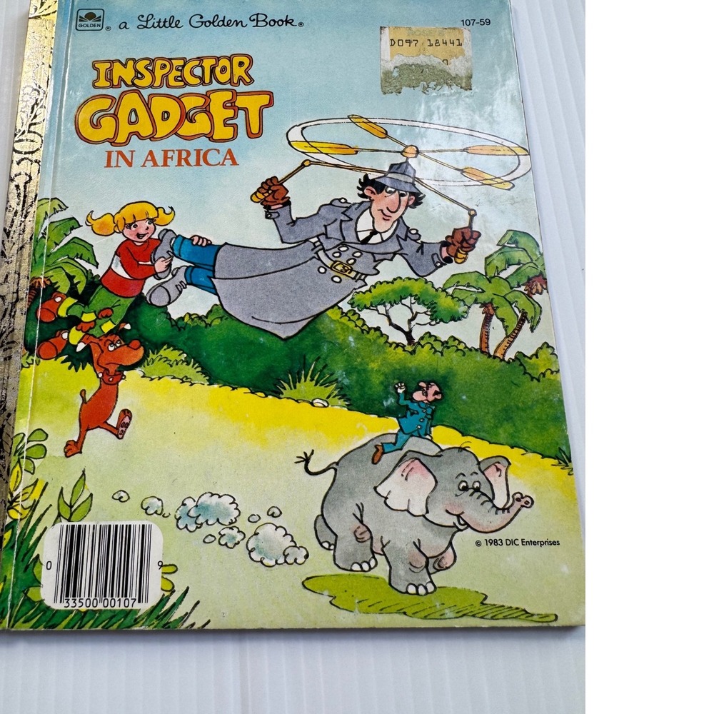 Vintage 1984 Inspector Gadget in Africa Little Golden Book 107-59 Sandra Beris
